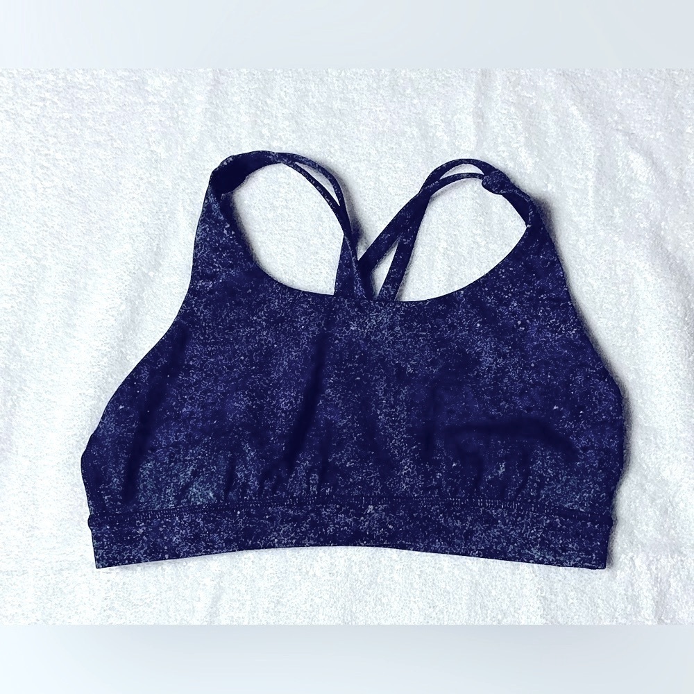 Women Lululemon Athletica Sports Bra Comfort springless blue and purple size 8 - Picture 2 of 7